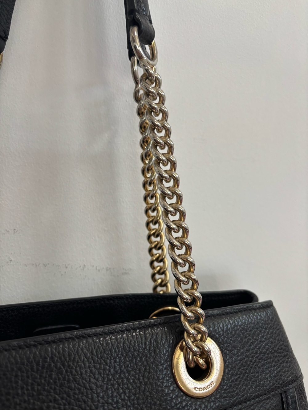 Coach Brooke Chain Carryall Black Pebble Leather (F37796) - Picture 5 of 16